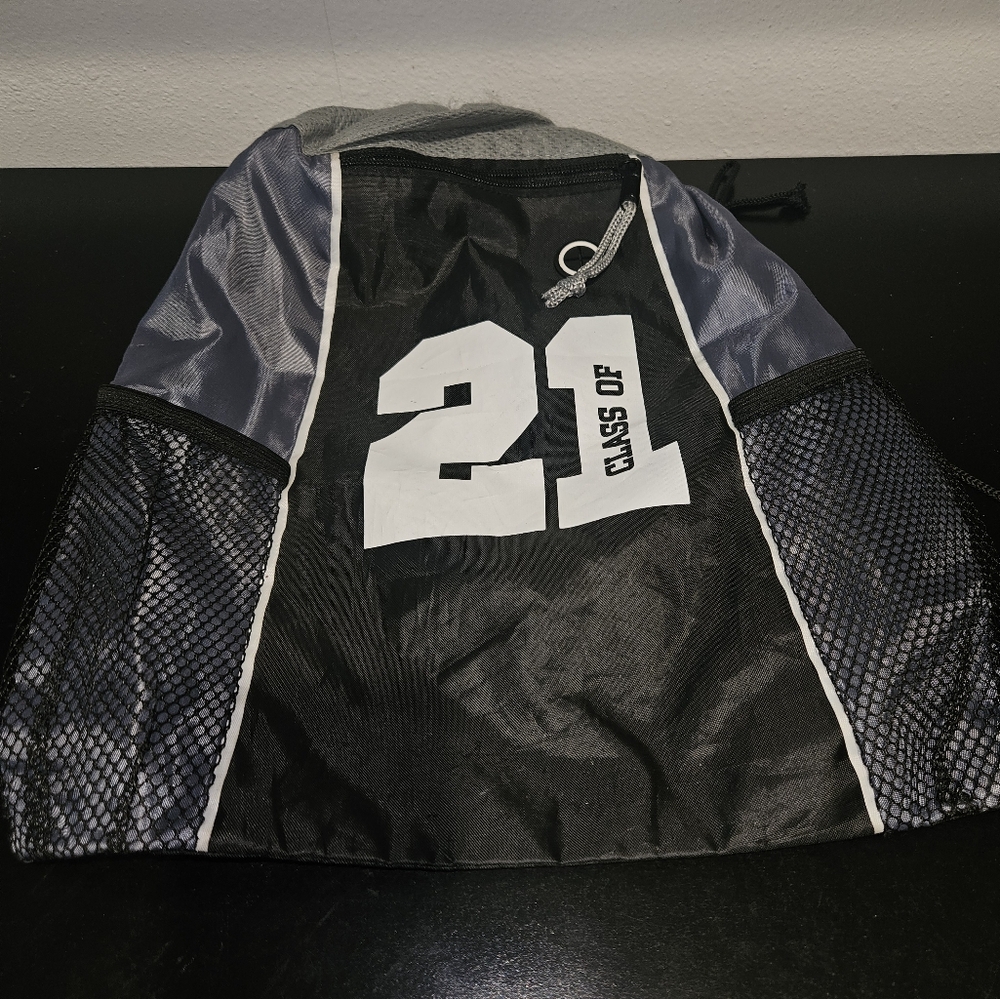 Class of 21 Black Drawstring Backpack